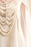 Buy_Anamika Khanna_Ivory Beads, Embroidery Scoop Neck Dress _Online_at_Aza_Fashions