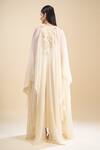 Shop_Anamika Khanna_Ivory Beads, Embroidery Scoop Neck Dress _at_Aza_Fashions
