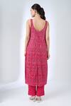 Shop_Ritika Mirchandani_Pink Crepe, Net Beads, Embroidery, Sequins Round Neck Agatha Kurta Set _at_Aza_Fashions