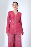 Shop_Ritika Mirchandani_Pink Crepe, Georgette, Net Crystals, Embroidery Harriet Kurta And Sharara Set _Online_at_Aza_Fashions