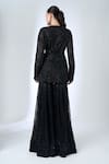 Shop_Ritika Mirchandani_Black Crepe, Georgette, Net Crystals, Embroidery, Ottilie Kurta With Sharara _at_Aza_Fashions