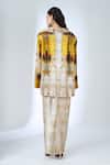 Shop_AK-OK_Multi Color Printed Blazer With Knotted Skirt _at_Aza_Fashions