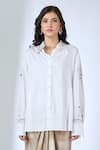 Buy_AK-OK_Ivory Cotton Embroidery Collared Shirt _Online_at_Aza_Fashions