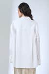 Shop_AK-OK_Ivory Cotton Embroidery Collared Shirt _at_Aza_Fashions