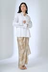 Shop_AK-OK_Ivory Cotton Embroidery Collared Shirt 