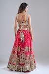 Shop_Abhinav Mishra_Pink Chanderi, Net Mirrors, Sequins, Zari, Embroidery, Barsaat Lehenga Set _at_Aza_Fashions