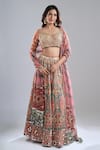 Buy Abhinav Mishra Red Chanderi, Net Mirrors, Zari, Embroidery, Ruby Forest Smoke Lehenga Set at Aza Fashions Buy_Abhinav Mishra_Red Chanderi, Net Mirrors, Zari, Embroidery, Ruby Forest Smoke Lehenga Set _at_Aza_Fashions