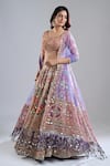 Abhinav Mishra_Multi Color Chanderi, Net Mirrors, Zari, Embroidery Rebecca Pastel Lehenga Set _Online_at_Aza_Fashions