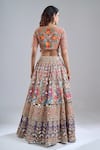 Shop_Abhinav Mishra_Multi Color Chanderi, Net Mirrors, Zari, Embroidery Rebecca Pastel Lehenga Set _at_Aza_Fashions