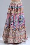 Shop_Abhinav Mishra_Multi Color Chanderi, Net Mirrors, Zari, Psychedelic Hues Lehenga Set _Online_at_Aza_Fashions