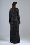 Shop_Ritika Mirchandani_Black Embroidery, Sequins V-, Scoop Jacket And Pant Set _at_Aza_Fashions