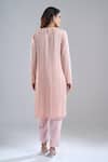 Shop_Ritika Mirchandani_Pink Embroidery, Sequins Round Neck Blush Kurta And Pant Set _at_Aza_Fashions