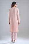 Shop_Ritika Mirchandani_Blush Embroidery, Beads V-neck Pink Kurta Set _at_Aza_Fashions