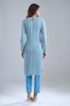 Shop_Ritika Mirchandani_Blue Embroidery Round Neck Lake Kurta And Pant Set _at_Aza_Fashions