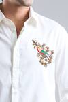 Shop_Rohit Bal_Ivory Poplin Embroidery Bird Placement Shirt _Online_at_Aza_Fashions
