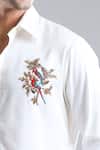 Rohit Bal_Ivory Poplin Sequins, Embroidery Placement Shirt _at_Aza_Fashions