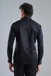 Shop_Rohit Bal_Black Poplin Embroidery Placement Shirt _at_Aza_Fashions