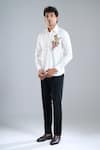 Buy_Rohit Bal_Ivory Poplin Embroidery Placement Shirt _Online_at_Aza_Fashions