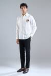 Buy_Rohit Bal_Ivory Poplin Embroidery Parrot Placement Shirt _Online_at_Aza_Fashions