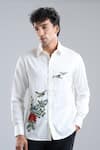 Buy_Rohit Bal_Ivory Poplin Embroidery Shirt _at_Aza_Fashions