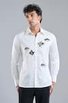 Buy_Rohit Bal_Ivory Poplin Embroidery Shirt _at_Aza_Fashions