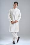 Buy_Rohit Bal_Ivory Chanderi Embroidery Kurta _at_Aza_Fashions