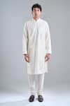 Rohit Bal_Ivory Chanderi Embroidery Kurta _Online_at_Aza_Fashions