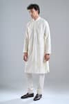 Buy_Rohit Bal_Ivory Chanderi Embroidery Kurta _Online_at_Aza_Fashions