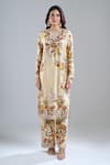 Anamika Khanna Beige Embroidery, Sequins Round Neck Floral Print Kurta Set Online at Aza Fashions Anamika Khanna_Beige Embroidery, Sequins Round Neck Floral Print Kurta Set _Online_at_Aza_Fashions