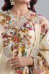 Buy Anamika Khanna Beige Embroidery, Sequins Round Neck Floral Print Kurta Set Buy_Anamika Khanna_Beige Embroidery, Sequins Round Neck Floral Print Kurta Set