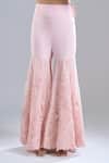 Anamika Khanna_Pink Embroidery, Sequins Open Neck, Bandeau Neck, One Tonal Cape Sharara Set _at_Aza_Fashions