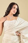 Buy_Mishru_Ivory Embroidery Sweetheart Neck Corset With Pre-draped Saree _Online_at_Aza_Fashions