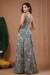 Shop_Ahi Clothing_Multi Color Georgette Sweetheart Neck Floral Print Dress And Bustier Set _at_Aza_Fashions