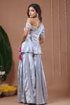 Shop_Ahi Clothing_Sky Blue Velvet Embroidery, Mirrors, Tassels Floral Jacket And Palazzo Set _at_Aza_Fashions