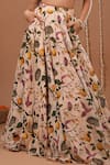Ahi Clothing_Beige Organza Beads, Sequins Sweetheart Neck Floral Pattern Top With Lehenga _Online_at_Aza_Fashions