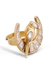 Anita Dongre Gold Plated Stones Chakor Bird And Crescent Zircon Ring Online at Aza Fashions Anita Dongre_Gold Plated Stones Chakor Bird And Crescent Zircon Ring _Online_at_Aza_Fashions