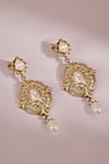 Buy Anita Dongre Gold Plated Stones, Pearls Meghlekha Zircon And Drop Polish Earrings at Aza Fashions Buy_Anita Dongre_Gold Plated Stones, Pearls Meghlekha Zircon And Drop Polish Earrings _at_Aza_Fashions