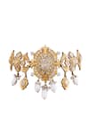 Buy Anita Dongre Gold Plated Manasvita Zircon And Pearl Embellished Choker Necklace at Aza Fashions Buy_Anita Dongre_Gold Plated Manasvita Zircon And Pearl Embellished Choker Necklace _at_Aza_Fashions