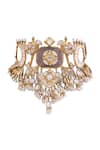 Buy Anita Dongre Gold Plated Trishala Zircon And Pearl Embellished Choker Necklace at Aza Fashions Buy_Anita Dongre_Gold Plated Trishala Zircon And Pearl Embellished Choker Necklace _at_Aza_Fashions