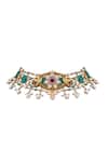 Buy Anita Dongre Gold Plated Sangini Zircon And Pearl Embellished Choker at Aza Fashions Buy_Anita Dongre_Gold Plated Sangini Zircon And Pearl Embellished Choker _at_Aza_Fashions