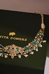 Anita Dongre Gold Plated Sangini Zircon And Pearl Embellished Choker Online at Aza Fashions Anita Dongre_Gold Plated Sangini Zircon And Pearl Embellished Choker _Online_at_Aza_Fashions