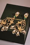 Anita Dongre Gold Plated Zari, Pearls, Stones Noham Bird Motif Zircon And Drop Earrings Online at Aza Fashions Anita Dongre_Gold Plated Zari, Pearls, Stones Noham Bird Motif Zircon And Drop Earrings _Online_at_Aza_Fashions
