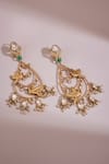 Buy Anita Dongre Gold Plated Zari, Pearls, Stones Noham Bird Motif Zircon And Drop Earrings at Aza Fashions Buy_Anita Dongre_Gold Plated Zari, Pearls, Stones Noham Bird Motif Zircon And Drop Earrings _at_Aza_Fashions