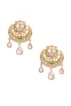 Shop_Anita Dongre_Gold Plated Pearls, Stones Qiana Zircon And Chandbali Earrings _at_Aza_Fashions
