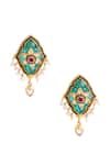 Shop_Anita Dongre_Multi Color Pearls, Stones Dilras Zircon And Drop Earrings _at_Aza_Fashions
