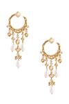 Buy_Anita Dongre_Gold Plated Zari, Pearls, Stones Jahmir Zircon And Chandbali Earrings _at_Aza_Fashions