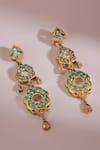Buy_Anita Dongre_Gold Plated Stones Sabiha Zircon Embellished Tiered Drop Earrings _at_Aza_Fashions