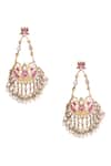 Shop_Anita Dongre_Gold Plated Stones, Pearls Dakshi Zircon And Embellished Drop Earrings _at_Aza_Fashions