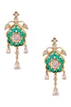 Shop_Anita Dongre_Gold Plated Stones Mehvash Zircon And Polish Drop Earrings _at_Aza_Fashions
