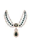 Buy_Anita Dongre_Gold Plated Sehrish Zircon And Carved Green Onyx Beaded Necklace _at_Aza_Fashions